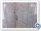 Pivot Mount Heavy Glass Shower Door w/ inline panels & euro header